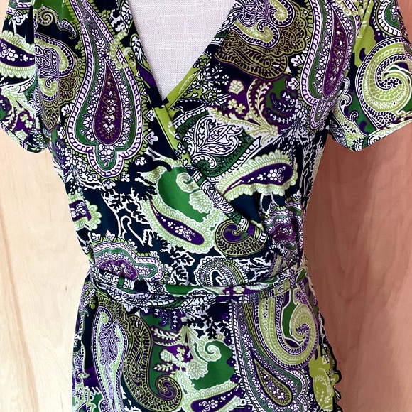 Apt.9 paisley ruffled wrap dress - EUC - Picture 4 of 6